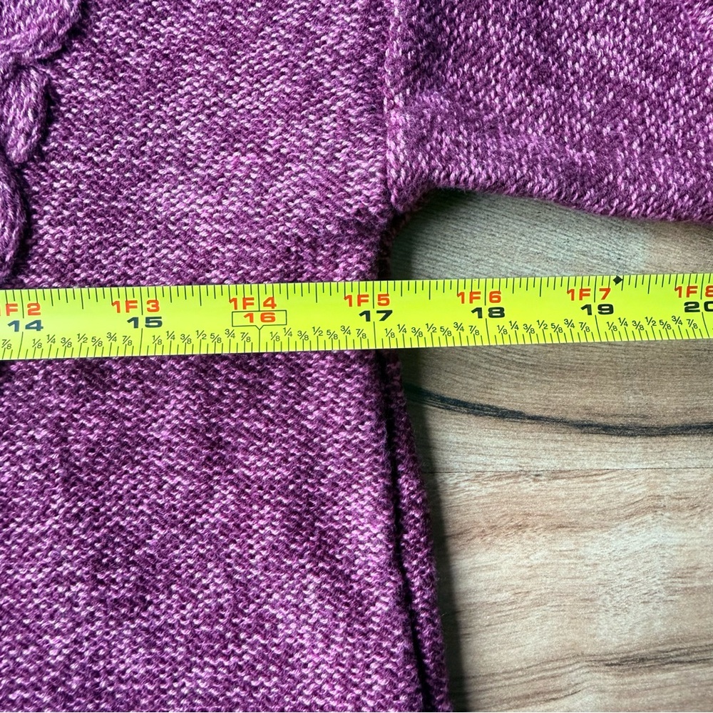LL Bean Cable Knit Turtleneck Sweater Women’s Mauve Pink Purple 100% Cotton Med - Picture 4 of 8